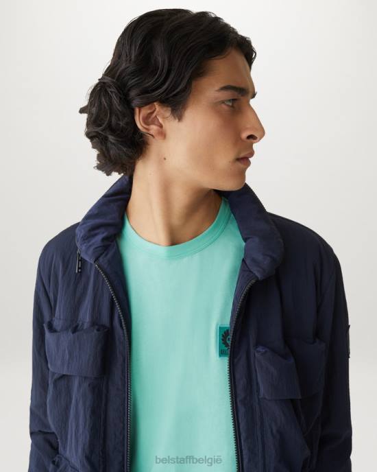 kleding katoenen jersey oceaangroen T-shirt met lange mouwen Heren Belstaff 624D140