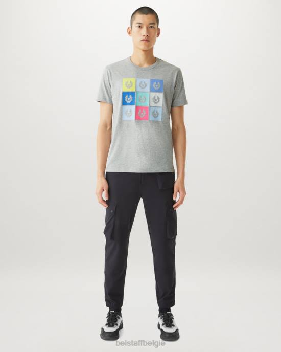 kleding katoenen jersey oud zilver gemêleerd tegel t-shirt Heren Belstaff 624D160