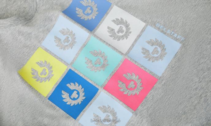 kleding katoenen jersey oud zilver gemêleerd tegel t-shirt Heren Belstaff 624D160