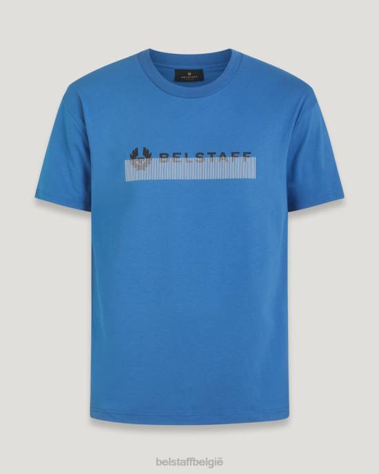 kleding katoenen jersey vooruit blauw radio oversized t-shirt Heren Belstaff 624D142