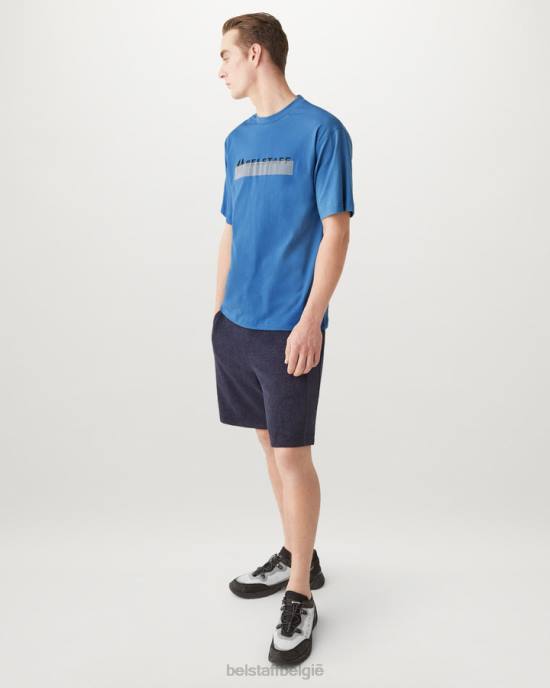 kleding katoenen jersey vooruit blauw radio oversized t-shirt Heren Belstaff 624D142