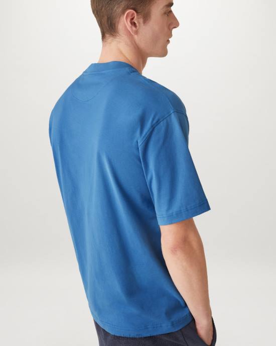 kleding katoenen jersey vooruit blauw radio oversized t-shirt Heren Belstaff 624D142