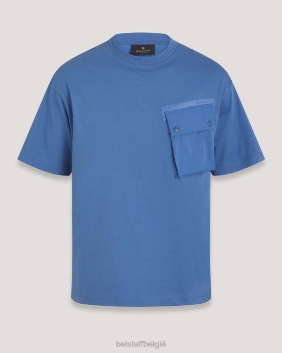 kleding katoenen jersey vooruit blauw vloeiend t-shirt Heren Belstaff 624D172