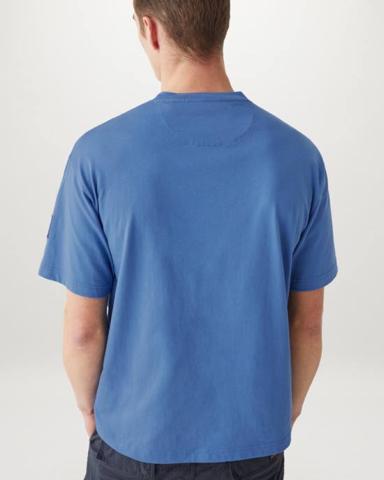 kleding katoenen jersey vooruit blauw vloeiend t-shirt Heren Belstaff 624D172