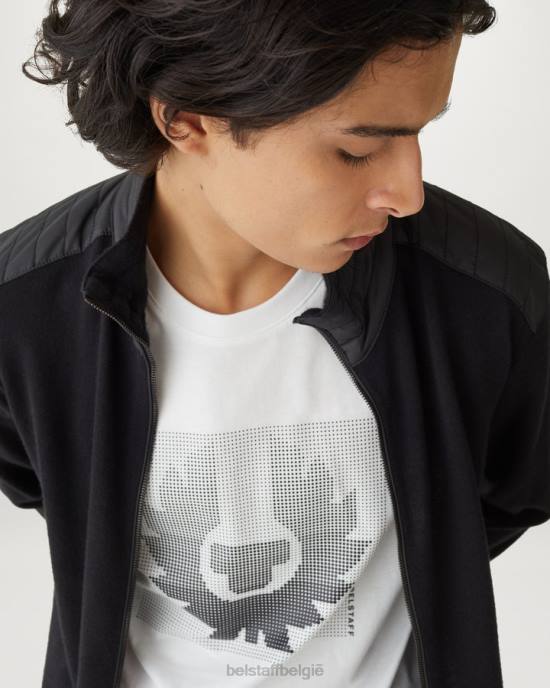 kleding katoenen jersey wit/zwart optisch t-shirt Heren Belstaff 624D169