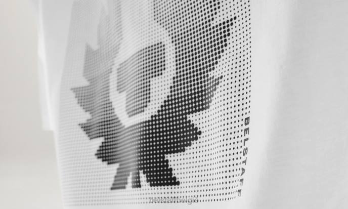 kleding katoenen jersey wit/zwart optisch t-shirt Heren Belstaff 624D169