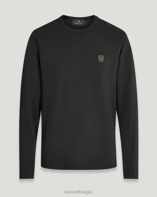 kleding katoenen jersey zwart T-shirt met lange mouwen Heren Belstaff 624D213