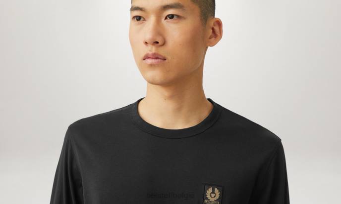 kleding katoenen jersey zwart T-shirt met lange mouwen Heren Belstaff 624D213