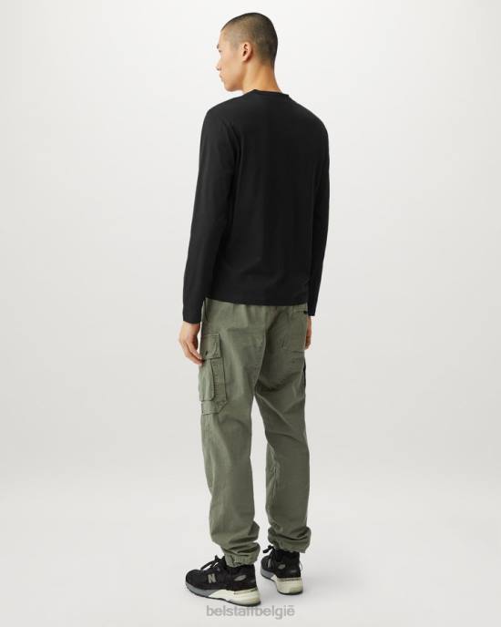 kleding katoenen jersey zwart T-shirt met lange mouwen Heren Belstaff 624D213