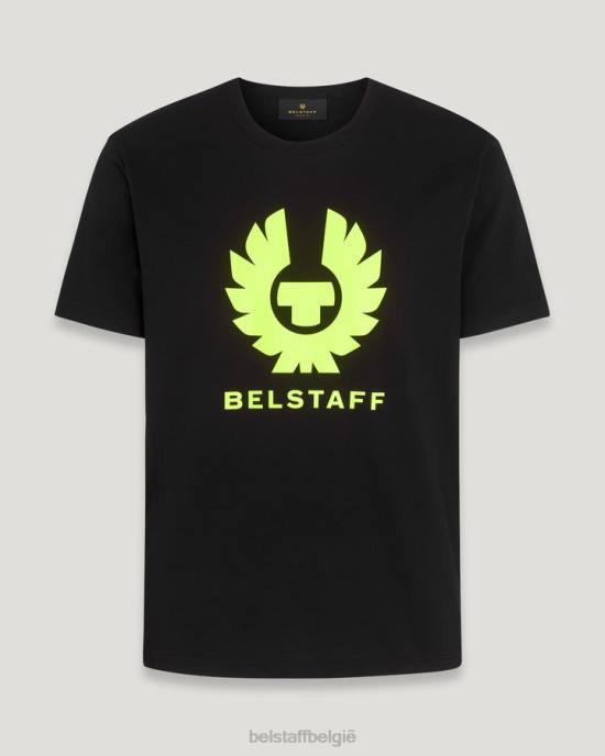 kleding katoenen jersey zwart/neongeel feniks t-shirt Heren Belstaff 624D168