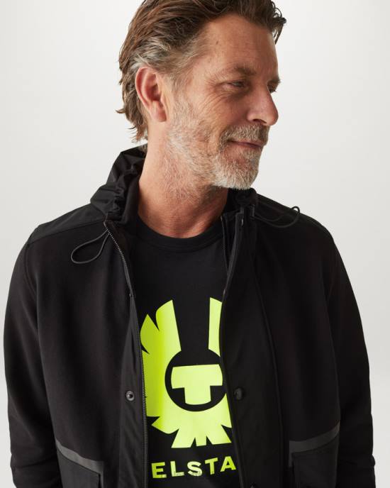 kleding katoenen jersey zwart/neongeel feniks t-shirt Heren Belstaff 624D168