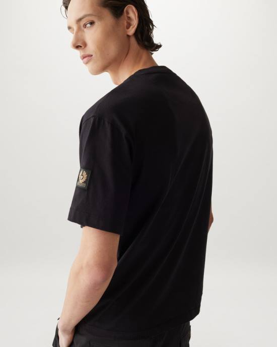 kleding katoenen jersey zwart vloeiend t-shirt Heren Belstaff 624D171