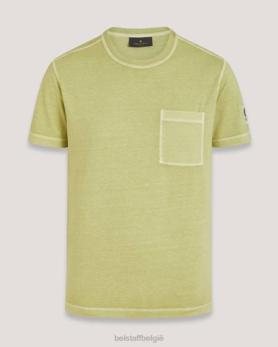 kleding kledingkleurstof katoen limoengeel loopplank t-shirt Heren Belstaff 624D156