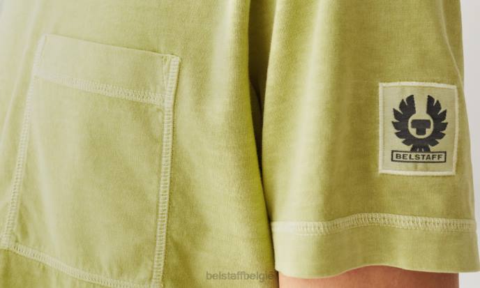 kleding kledingkleurstof katoen limoengeel loopplank t-shirt Heren Belstaff 624D156
