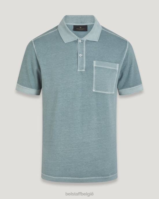 kleding kledingverf katoen staalgroen kombuis polo Heren Belstaff 624D155
