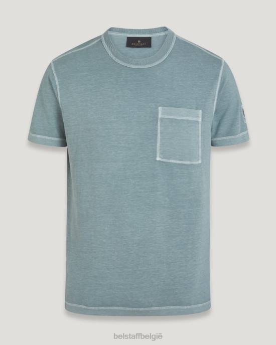 kleding kledingverf katoen staalgroen loopplank t-shirt Heren Belstaff 624D148