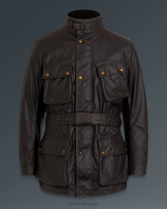 kleding gewaxt katoen mahonie Trimaster motorjas Heren Belstaff 624D415