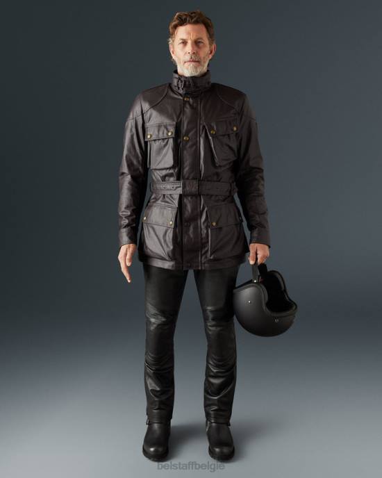 kleding gewaxt katoen mahonie Trimaster motorjas Heren Belstaff 624D415