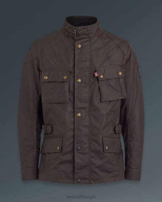 kleding gewaxt katoen mahonie crosby motorjas Heren Belstaff 624D424