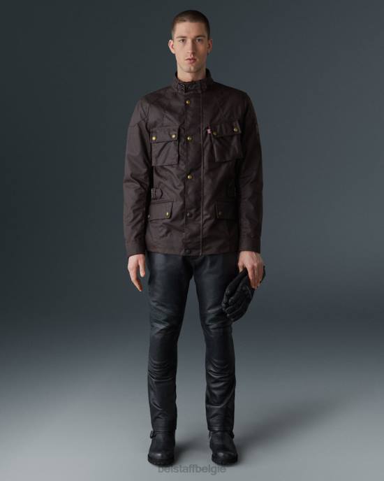 kleding gewaxt katoen mahonie crosby motorjas Heren Belstaff 624D424