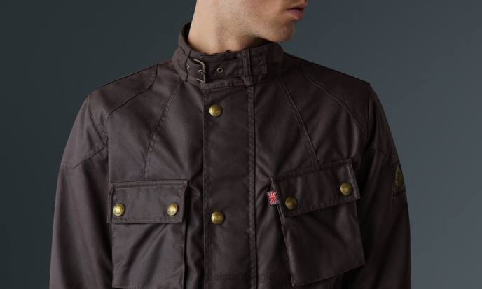 kleding gewaxt katoen mahonie crosby motorjas Heren Belstaff 624D424