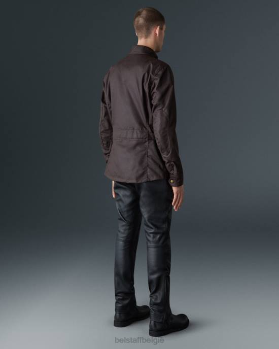 kleding gewaxt katoen mahonie crosby motorjas Heren Belstaff 624D424