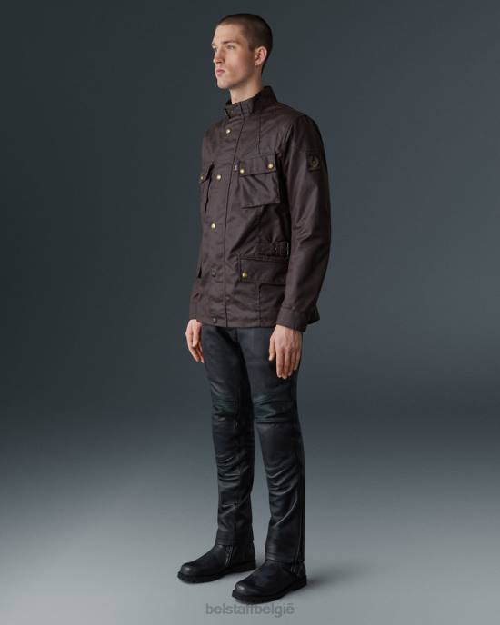 kleding gewaxt katoen mahonie crosby motorjas Heren Belstaff 624D424