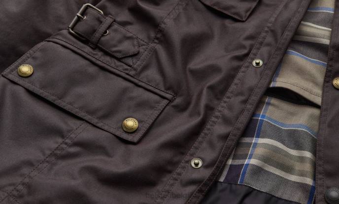 kleding gewaxt katoen mahonie crosby motorjas Heren Belstaff 624D424