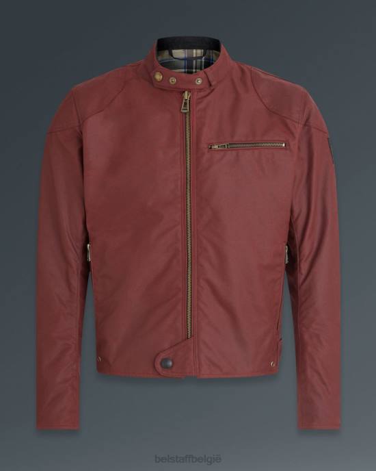 kleding gewaxt katoen racerood Ariël motorjas Heren Belstaff 624D428