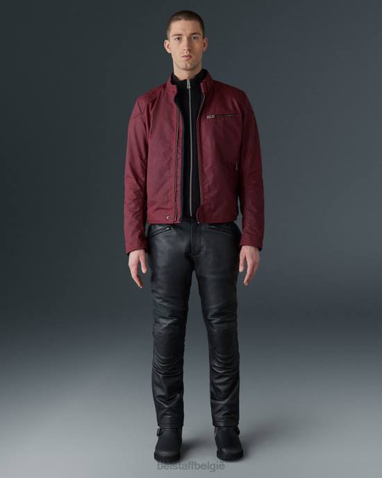 kleding gewaxt katoen racerood Ariël motorjas Heren Belstaff 624D428