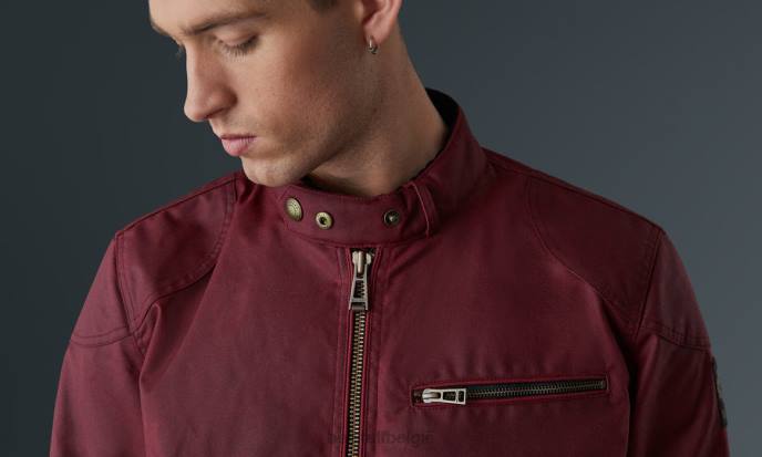 kleding gewaxt katoen racerood Ariël motorjas Heren Belstaff 624D428