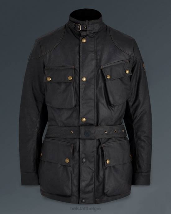 kleding gewaxt katoen zwart Trimaster motorjas Heren Belstaff 624D421