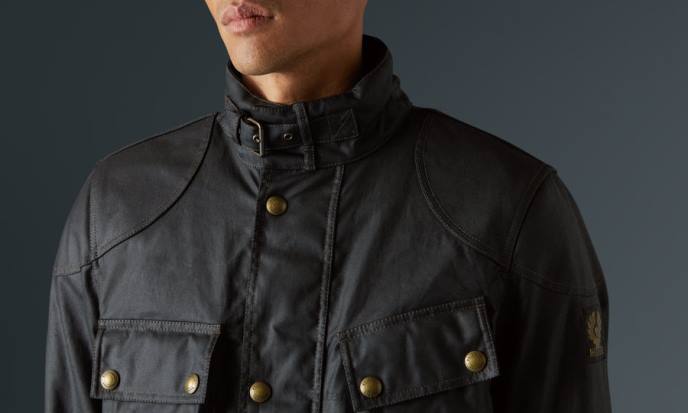 kleding gewaxt katoen zwart Trimaster motorjas Heren Belstaff 624D421