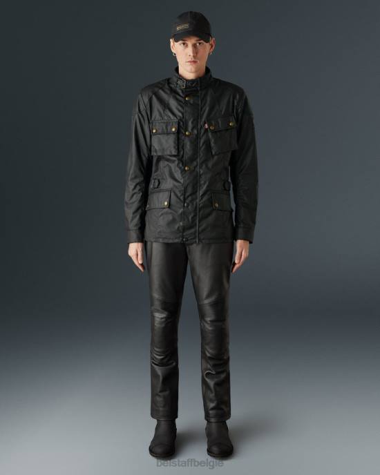 kleding gewaxt katoen zwart crosby motorjas Heren Belstaff 624D419