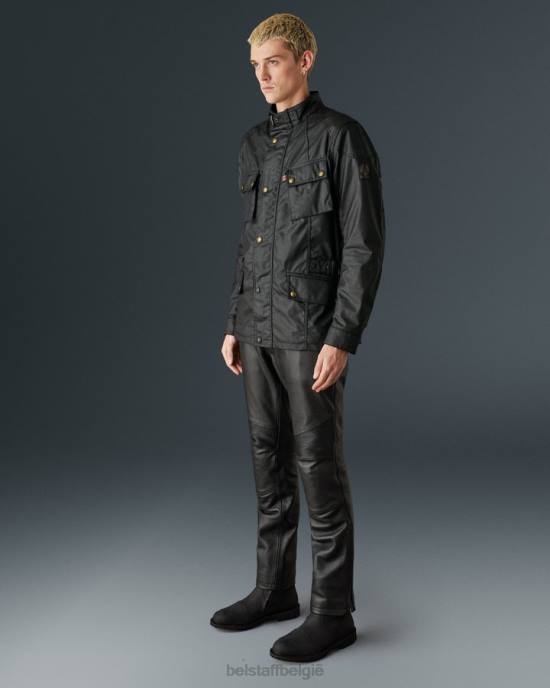 kleding gewaxt katoen zwart crosby motorjas Heren Belstaff 624D419
