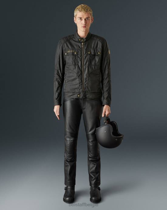 kleding gewaxt katoen zwart roberts motorjas Heren Belstaff 624D423