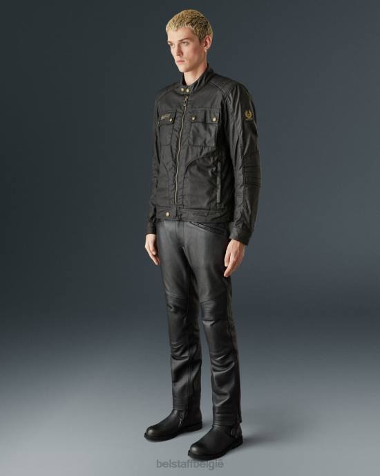 kleding gewaxt katoen zwart roberts motorjas Heren Belstaff 624D423