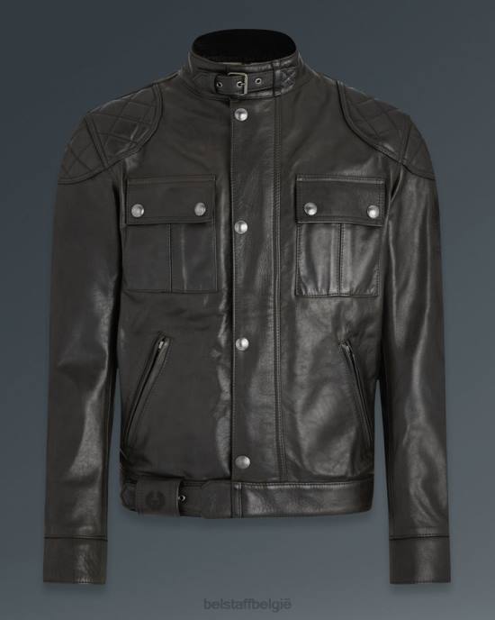 kleding handgewaxt leer antiek zwart Brooklands motorjas Heren Belstaff 624D431