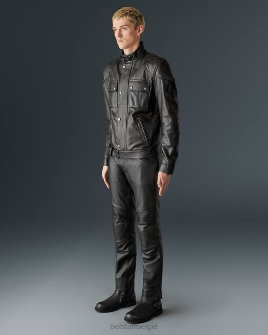 kleding handgewaxt leer antiek zwart Brooklands motorjas Heren Belstaff 624D431