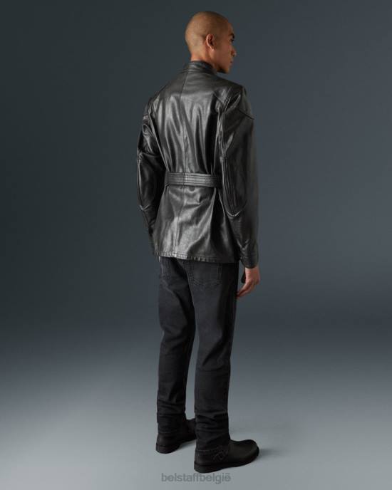 kleding handgewaxt leer antiek zwart Trimaster motorjas Heren Belstaff 624D435