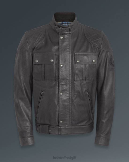 kleding handgewaxt leer granietgrijs Brooklands motorjas Heren Belstaff 624D441