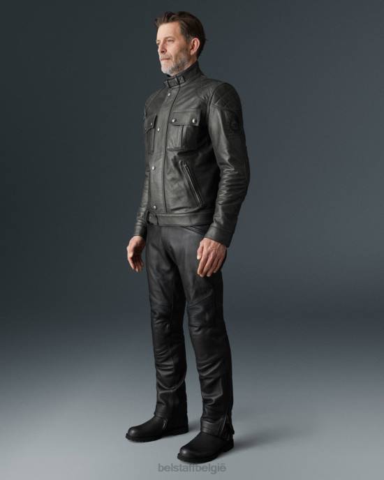 kleding handgewaxt leer granietgrijs Brooklands motorjas Heren Belstaff 624D441