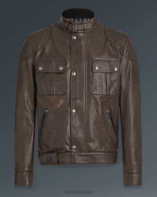 kleding handgewaxt leer zwartbruin Brooklands motorjas Heren Belstaff 624D437