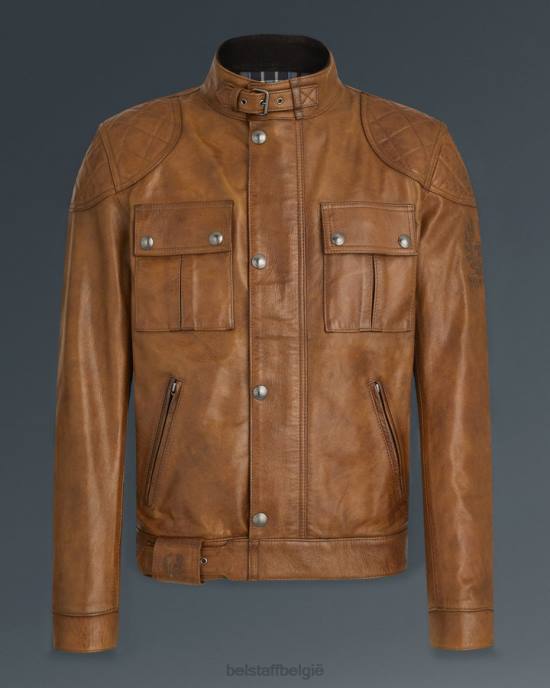 kleding met de hand gewaxt leer verbrande cuero Brooklands motorjas Heren Belstaff 624D436