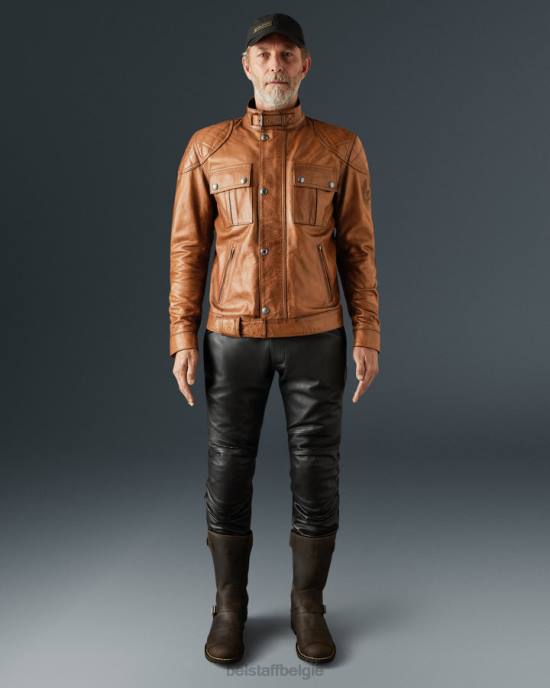 kleding met de hand gewaxt leer verbrande cuero Brooklands motorjas Heren Belstaff 624D436