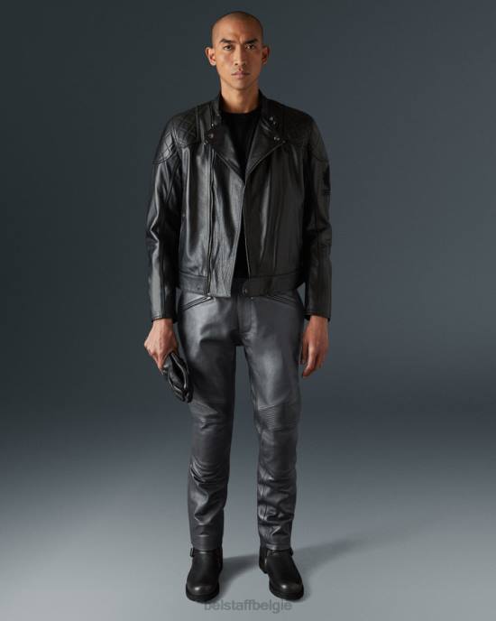 kleding structuurleer zwart McGregor motorbroek Heren Belstaff 624D449