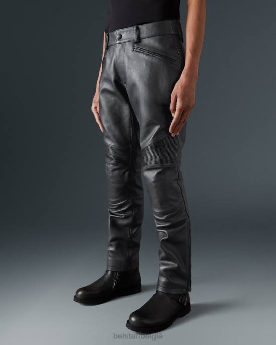 kleding structuurleer zwart McGregor motorbroek Heren Belstaff 624D449