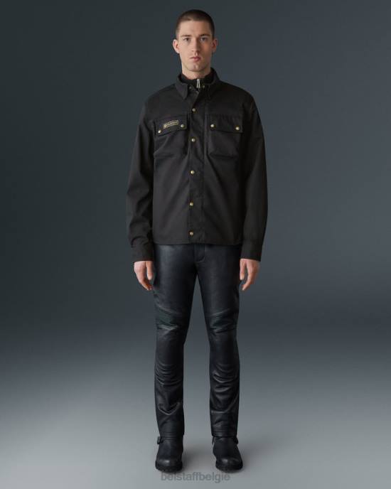 kleding katoenen canvas zwart herenhuis overhemd Heren Belstaff 624D446