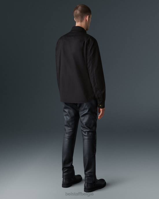 kleding katoenmix zwart herenhuis motorshirt Heren Belstaff 624D447