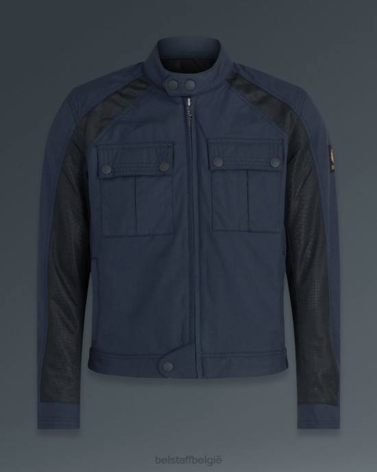 kleding technisch nylon donker marineblauw tempel motorjas Heren Belstaff 624D444